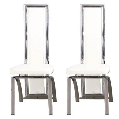 6a14abaa2ab457f487bcd6b9f17ac5d9baae4a91ae22355b48b34bb51895df20.jpg An Image of Chicago White Dining Chairs In A Pair