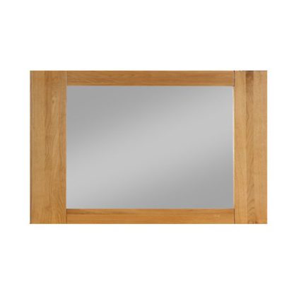 An Image of Heaton Bevelled Bedroom Mirror With Rustic Light Oak Frame