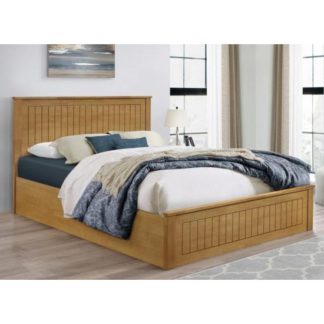An Image of Fairmont Ottoman Wooden King Size Bed In Oak