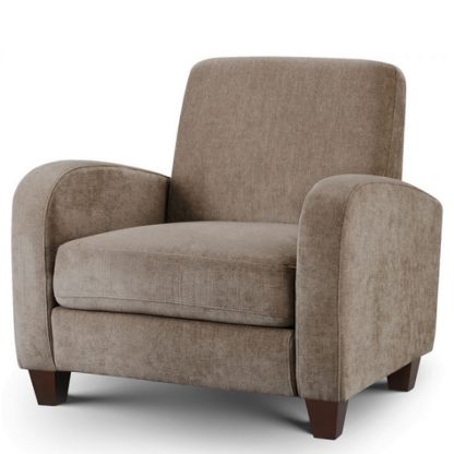 An Image of Hampshire Fabric Sofa Chair In Mink Chenille With Wooden Feet