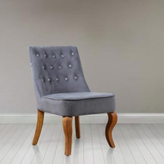 An Image of Darcey Febric Bedroom Chair In Grey