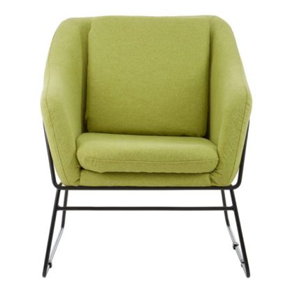An Image of Porrima Green Chair With Stainless Steel Legs