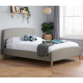 An Image of Quebec Fabric King Size Bed In Grey