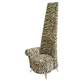 An Image of Amily Right Handed Potenza Chair In Gold Velvet Tiger Print