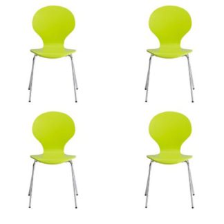 An Image of Ibiza Set Of 4 Dining Chairs In Lime