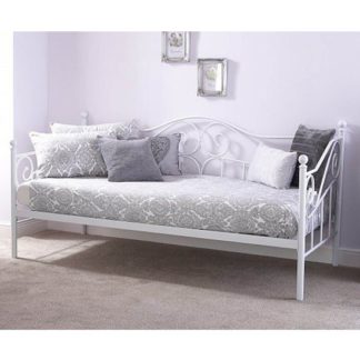 An Image of Madison Metal Single Day Bed In White