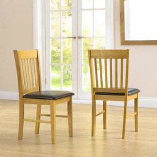 An Image of Fornax Solid Hardwood Dining Chairs In Pair