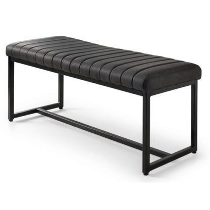 6da101aa099041f0f4e3fc9a4040cd7fade2a557733617162d42313b3bb67145.jpg An Image of Soho Faux Leather Dining Bench In Black
