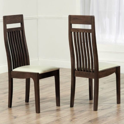 An Image of Pollux Dark Cream Dining Chairs In Pair