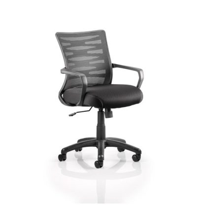 An Image of Eclipse Home Office Chair In Black With Castors