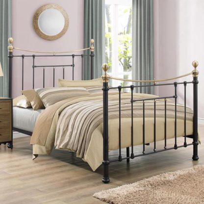 6e6b6c27fc80a08f66a8abc9fb1ac53ef1494e586cfe473437af5d7cf2151862-1.jpg An Image of Bronte Steel King Size Bed In Black