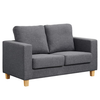 An Image of Wasp Linen Fabric 2 Seater Sofa In Dark Grey