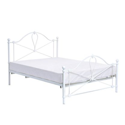 6f6be3f72619e1ba446abd5ab0414203b208a7a6e8f416f20295d311973c855f.jpg An Image of Bronte Metal Double Bed In White