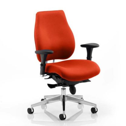 An Image of Chiro Plus Office Chair In Tabasco Red With Arms