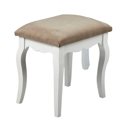 An Image of Harerra Wooden Dressing Stool In Grey
