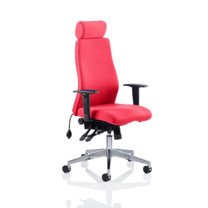 An Image of Penza Office Chair In Bergamot Cherry With Adjustable Arms