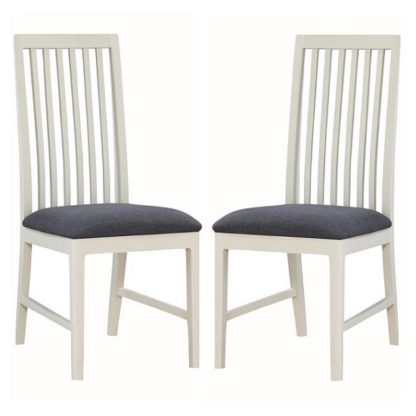 An Image of Trimble Dining Chair In Spanish White Painted In A Pair