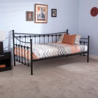 An Image of Memphis Steel Single Day Bed In Black
