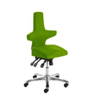 An Image of Stacy Home Office Chair In Green With Chrome Base