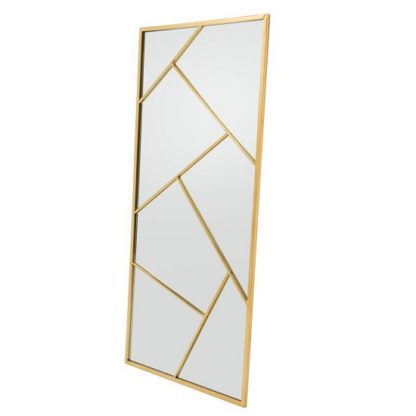 An Image of Betty Contemporary Floor Standing Mirror With Gold Frame