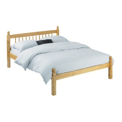 An Image of Pamela Wooden Double Bed In Pine