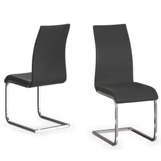 An Image of Paolo Black Faux Leather Dining Chair In A Pair