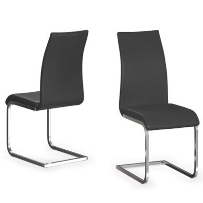72cf184f2c59368780e64d01150b3ac8ef34f41a7b02cba4b09e431b8dc24f1a.jpg An Image of Paolo Black Faux Leather Dining Chair In A Pair