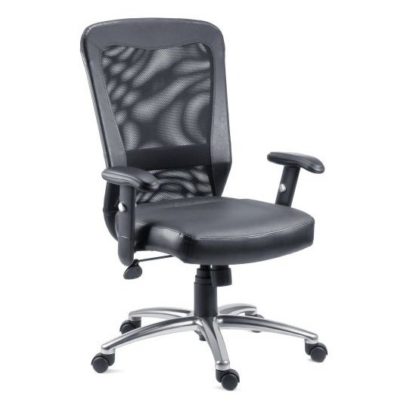 An Image of Blaze Home Office Chair In Black With Chrome Base And Wheels