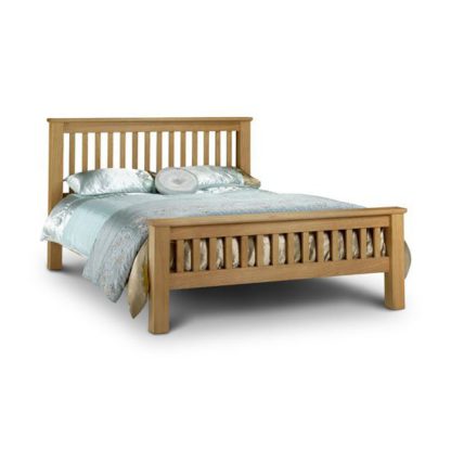 An Image of Amsterdam 180cm Wooden Bed In Oak Finish