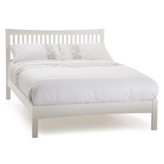 An Image of Mya Hevea Wooden Super King Size Bed In Opal White