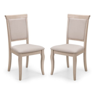 An Image of Lyon Pale Oak Upholstered Dining Chair In Pair