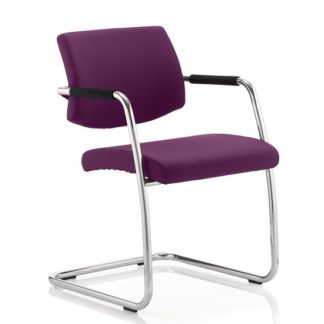 An Image of Marisa Office Chair In Purple With Cantilever Frame