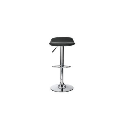 An Image of Hudak Leather Bar Stool In Black