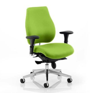An Image of Chiro Plus Office Chair In Myrrh Green With Arms
