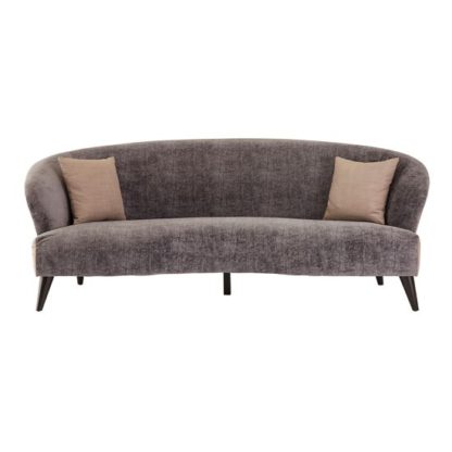 An Image of Miaplacidus Velvet 3 Seater Sofa In Grey