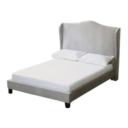76235da23f0ecefcb76b087b6e4d423a217cf92c29bc6b8431fba318db2f6b4f.jpg An Image of Chateaux Wing Double Fabric Bed In Silver