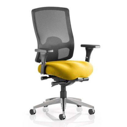 An Image of Regent Office Chair With Senna Yellow Seat And Arms