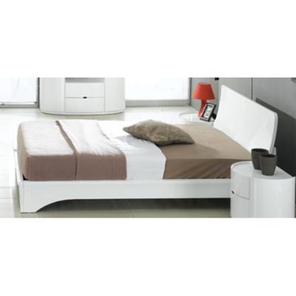 An Image of Laura White Gloss Double Bed With Ventilated Board