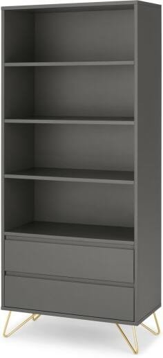 An Image of Elona Bookcase, Charcoal and Brass