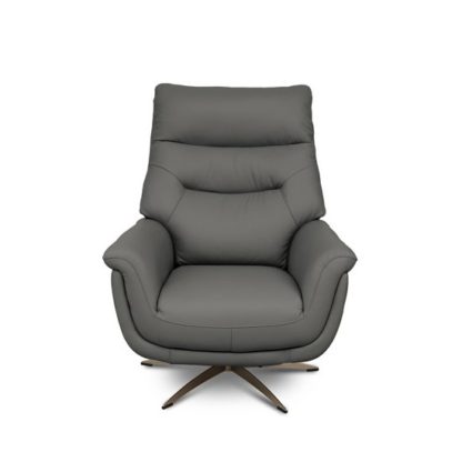 77978a993ccbc8172dc3fde12f65ee44a25d0f942d5e7d0e1d0560434875c08f.jpg An Image of Linea Faux Leahter Swivel Armchair In Grey