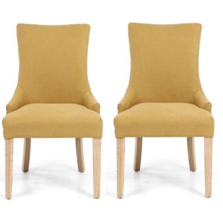 An Image of Lavinia Accent Chair In Jonquil Yellow In A Pair