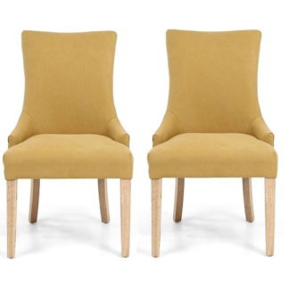 An Image of Lavinia Accent Chair In Jonquil Yellow In A Pair