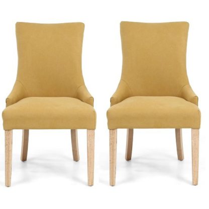 An Image of Lavinia Accent Chair In Jonquil Yellow In A Pair