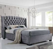 77b34b17efc34796ca8a1b488a255e367a3608cb82fd000b97ffc55b940562fe-1.jpg An Image of Epsilon King Size Bed In Dark Grey Velvet Fabric