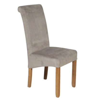 An Image of Sika Velvet Dining Chair In Grey