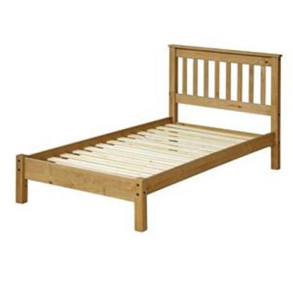 An Image of Corina Single Slatted Lowend Bed In Antique Wax Finish