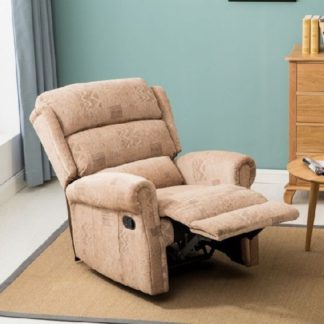 An Image of Manningham Modern Recliner Chair In Wheat Fabric