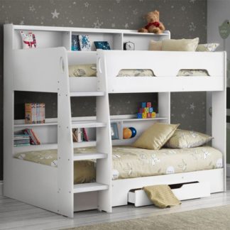 An Image of Orion Wooden Bunk Bed In Pure White