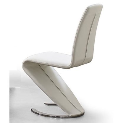 An Image of Swing I Metal Swinging White Faux Leather Dining Chair