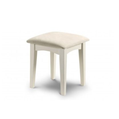 An Image of La Monte Stool In Silky Smooth Stone White With Padded Seat